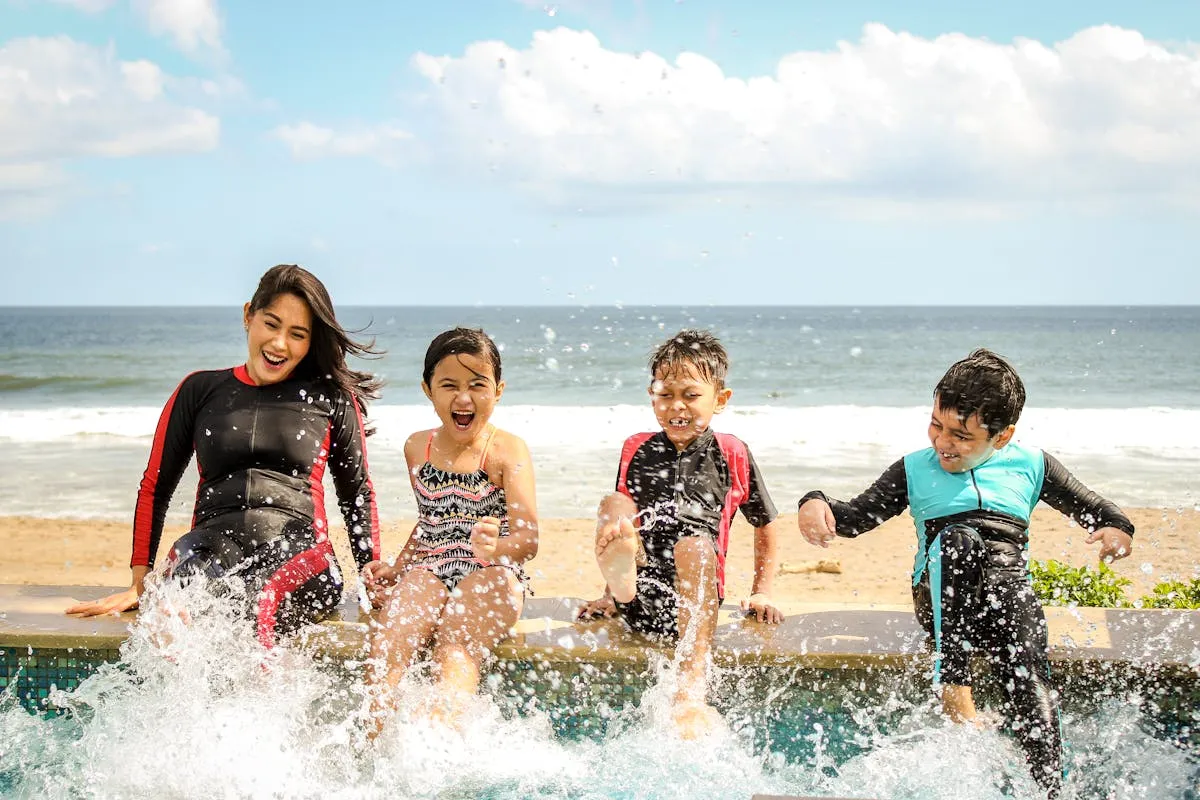 A family enjoying a beach day