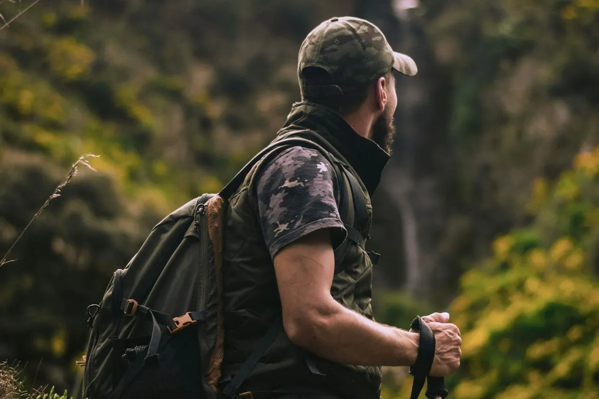 A solo traveler with a backpack